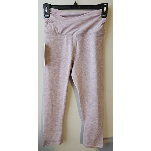 Ododos Pants - ODODOS XS High Waist Crossover Capri Leggings Mauve Heather Stretch Athletic